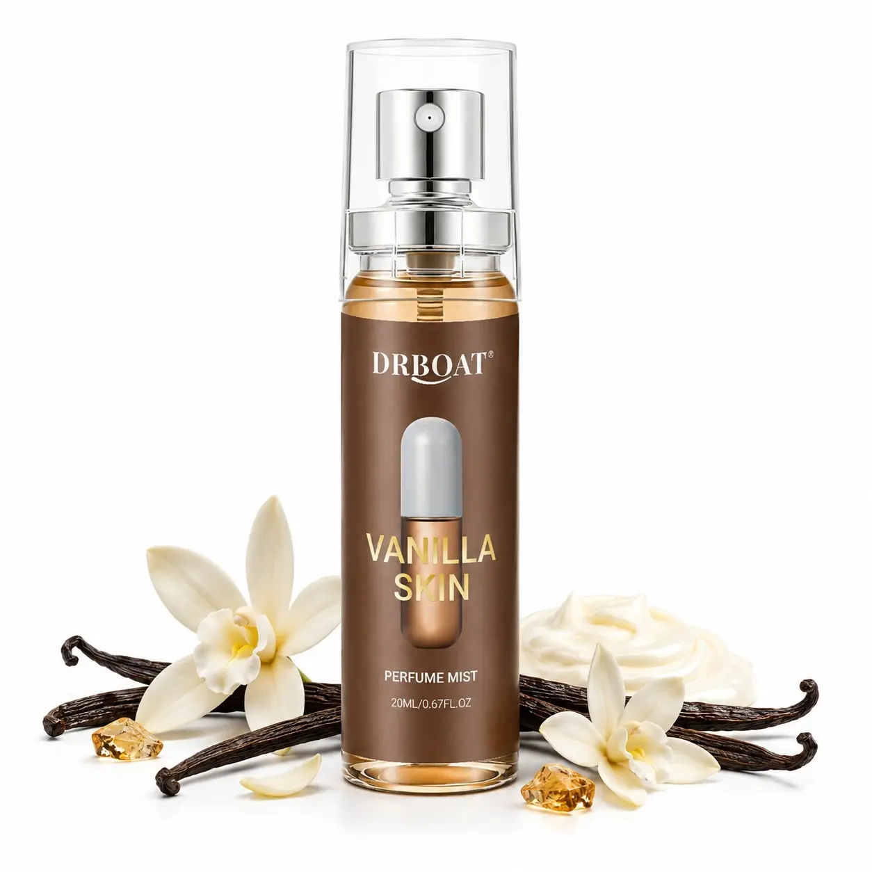 Vanilla Skin Perfume Spray - Roll-On Subtle Essential Spray, 20ml Sweet Vanilla Pheromone Spray, Gourmand Fragrance Spray Women & Men Traveling or Home Bathroom Use.