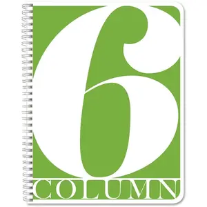 6 Column Columnar Log Book Notebook, 100 Pages, 8.5" x 11" Wire-O, Made in USA