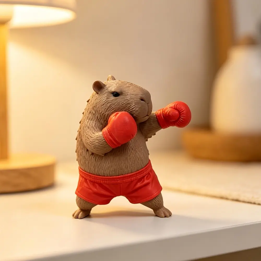 Cute Capybara Figurine, Plastic Animal Decor, Office & Car Decoration, Standing Sitting Model, Desk Dashboard Ornament, Perfect Gift