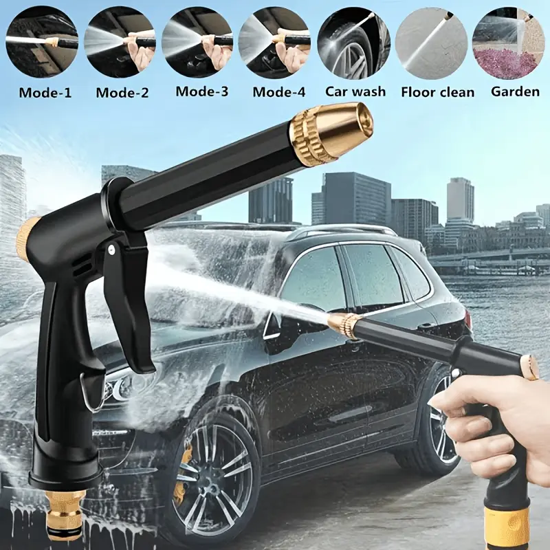Portable High Pressure Water Hose Sprayer, Adjustable Garden Hose Nozzle, Ideal for Car Washing & Pet Cleaning