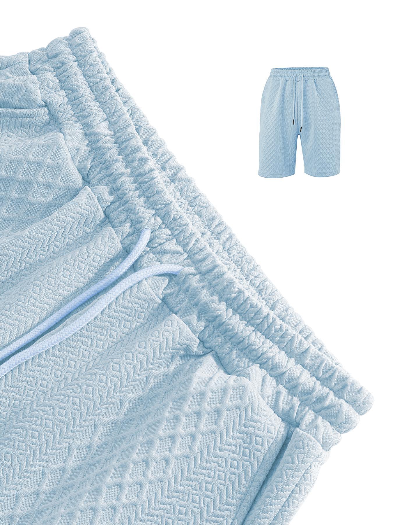 Men's Solid Polo Shirt & Drawstring Waist Shorts Set, Cozy Breathable Two-piece Outfits for Daily Outdoor Wear, Men Clothes for Summer.It is recommended to buy one size larger. Men's Solid Polo Shirt & Drawstring Waist Shorts Set, Cozy Breathable Two-piece Outfits for Daily Outdoor Wear, Men Clothes for Summer.It is recommended to buy one size larger.