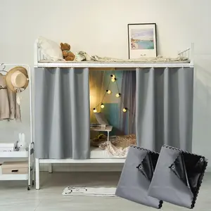 Student Bunk Bed Curtains Dorm Blackout Bed Drapes for Loft Bed Pure Color Curtain for Bed Frame  Decorative Shading Canopy for Bottom Bunk Bed Gril Boy Bed Canopies