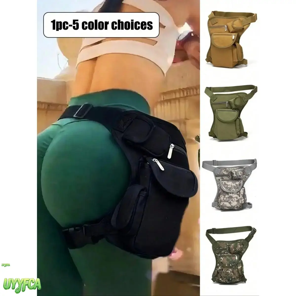 Multi Pocket Waterproof Canvas Thigh Leg Bag,Motorcycle Riding Drop Leg Waist Pack, Tactical Multi Compartment Hip Fanny Pack, Portable Anti Tear Utility Belt Bag For Outdoor Hiking Cycling Travel Camping Daily Streetwear Storage,Beach vacation