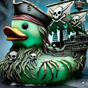 Handmade Pirate Duck Resin Ornament, Vintage Nautical Style Home Decor/Ship Gift, Perfect for Christmas, Easter, Thanksgiving Decoration, Durable Handmade Ornament, Fun Decoration