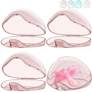 Pacifier Case,4 Pack BPA Free Pacifier Holder Case,Transparent Container Box  Baby Binky(Not Included,Essential Pacifier Accessories,Alway Keep Paci Clean,Easy to Clean(Pink)