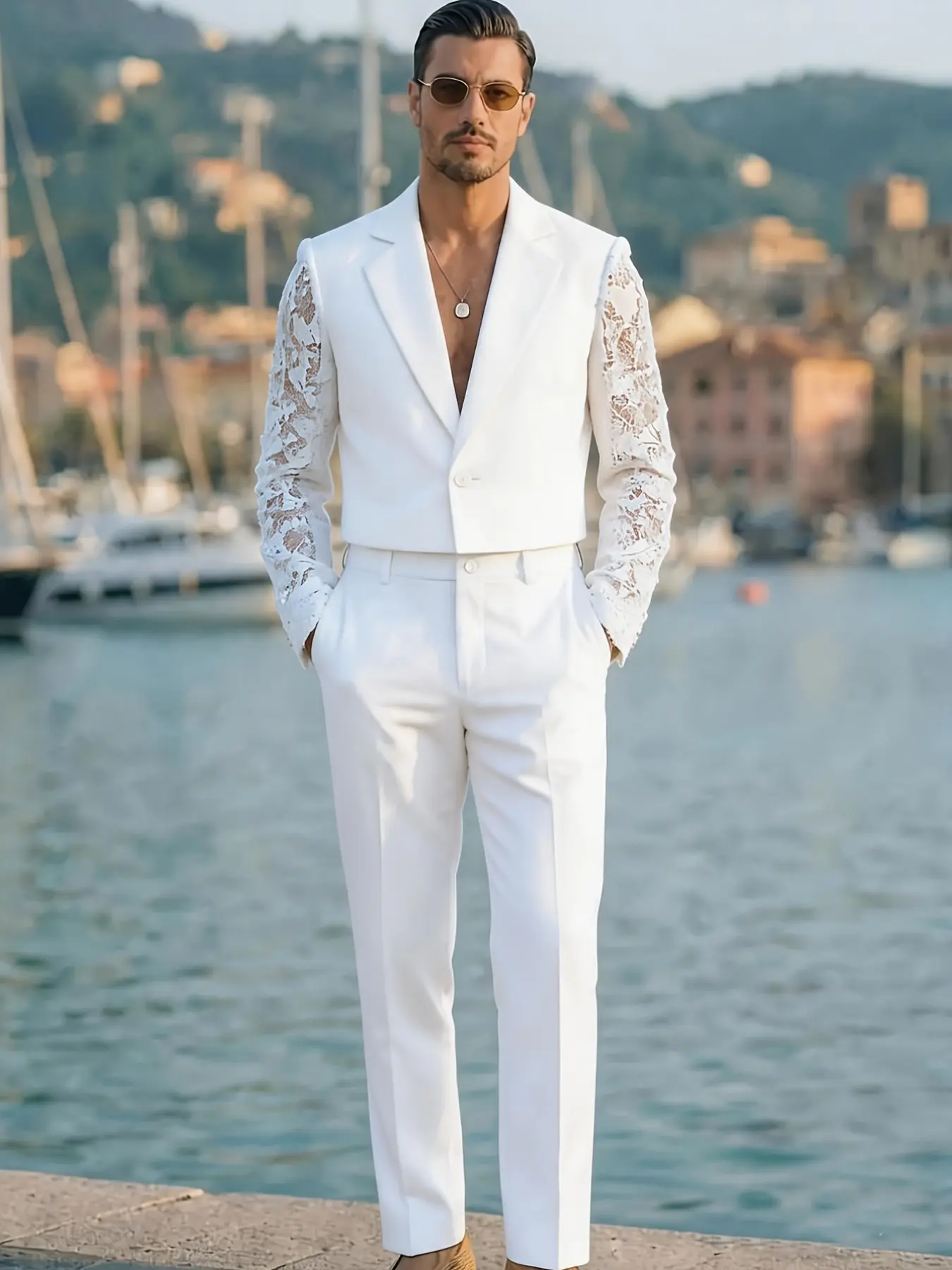 2026 New Men's Casual Suit Set, Short Jacket and Long Pants, Stylish and Comfortable, Perfect for Daily Wear and Special Occasions