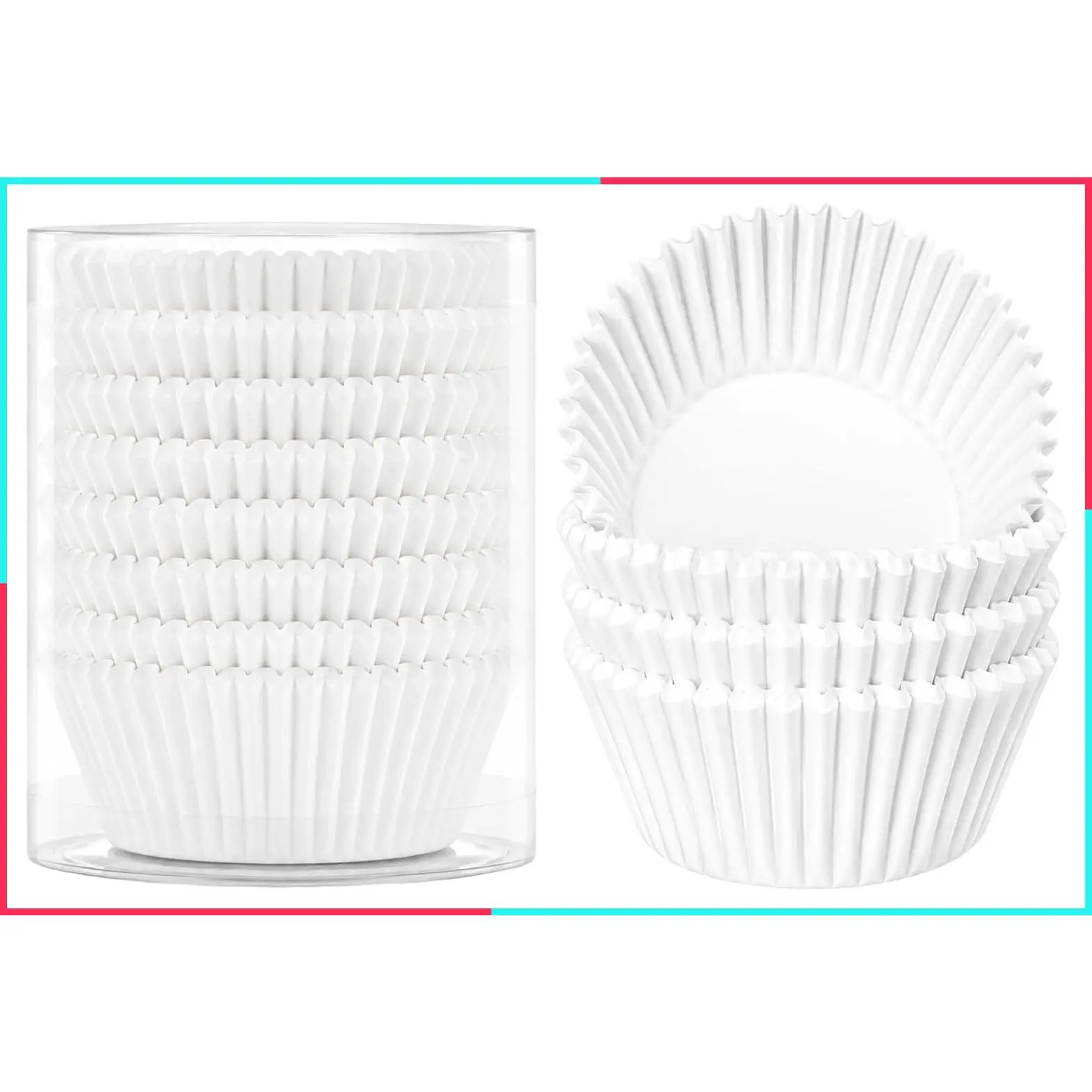 200 Count Non-stick White Cupcake Liners, Food-grade Parchment Muffin Liners, Greaseproof Baking Cups for Cupcakes, Muffins and Nuts