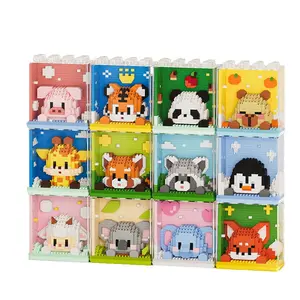 Classic Animal Building Blocks Set with Dust Cover, Suitable for Kids and Adults, Stackable Design Saves Space, Easy Storage