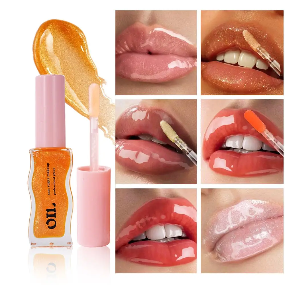 Sam Sugar Fruit Honey Essence Lip Oil, Sexy Plump Lips Jelly Strawberry Colored Lip Liquid, Waterproof Moisturizing Hydrating Glossy Lip Gloss, Makeup, Lip Care, Ideal Gift, Nourishing, Hydrating Lipgloss