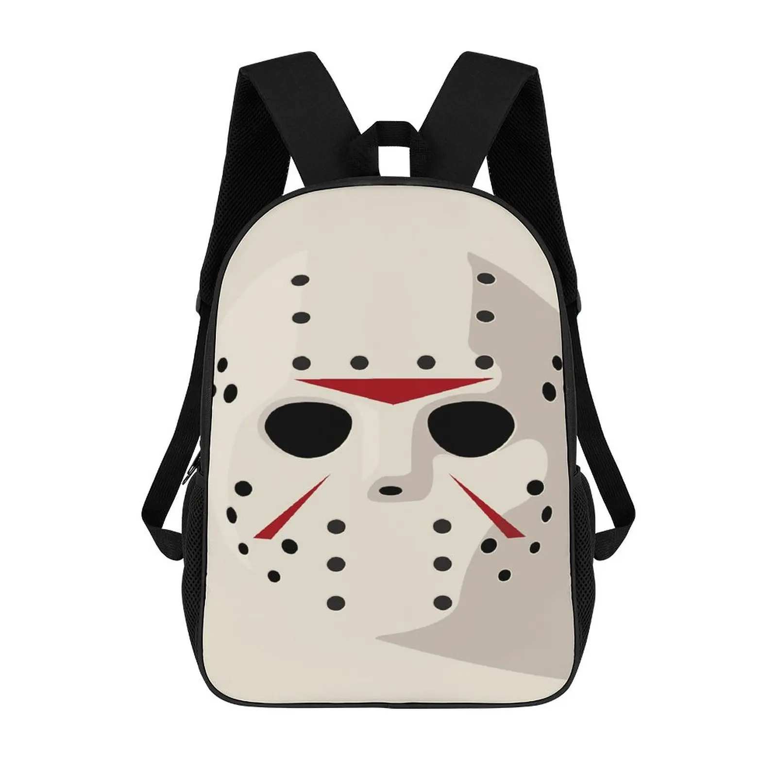 Jason Voorhees Printed Oxford Cloth Backpack - 17-in Unisex Casual Work Daypack, Adjustable Fashionable Flexible Rucksack for Back to School Haul & Travel, Compatible with Computers, Office & School Supplies