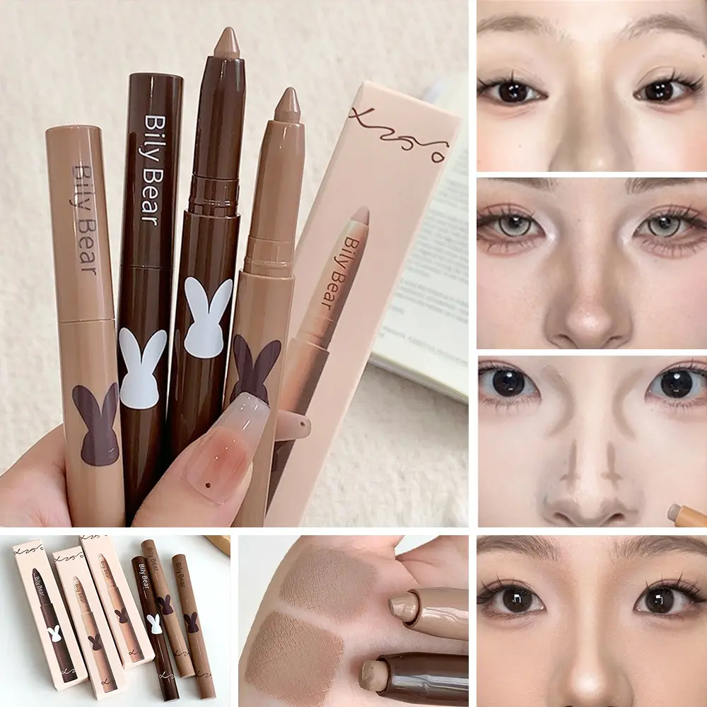 3D Highlighter and Contour Brush, Waterproof Sweat-Resistant Face Highlighter, Glowy Highlighter, Highlighters Makeup, Natural Long-Lasting Makeup, Daily Use and Photo Shooting, Highlighter Balm