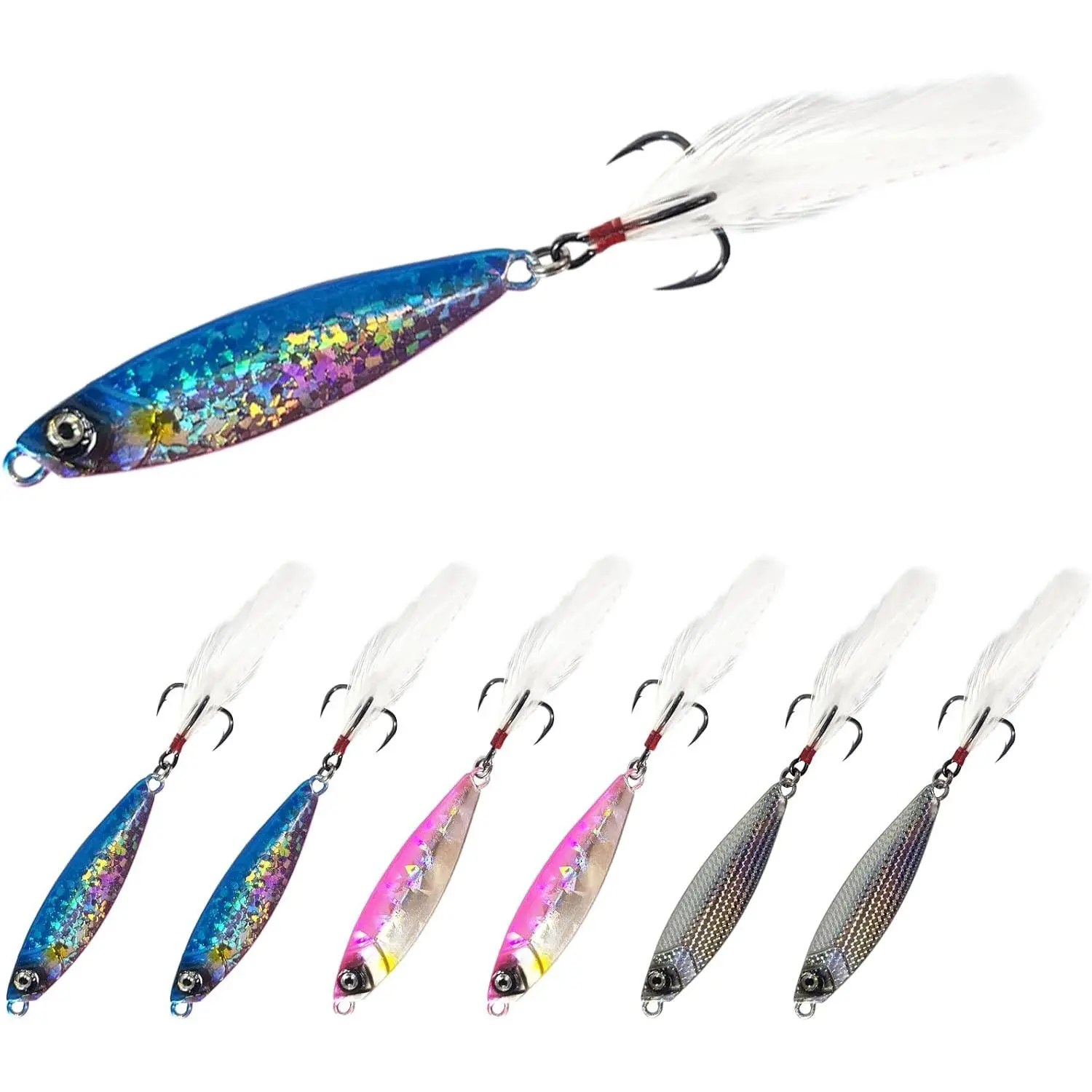 Shore Jigging Lure, Metal Jigs Fishing Lures Saltwater, Vertical Jigging & Shore Casting Baits for Tuna Salmon Bass Striper Mackerel