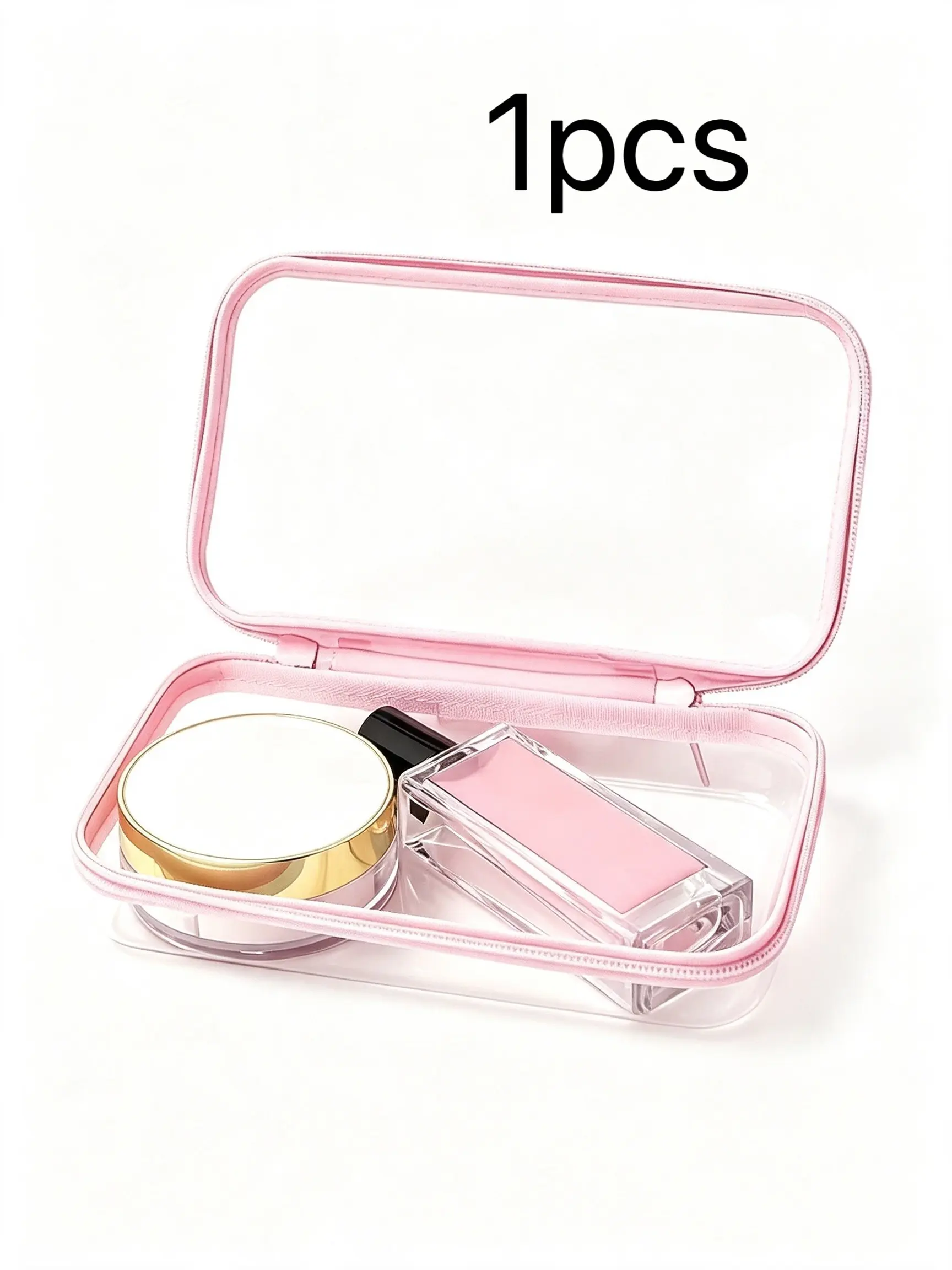 Transparent Zipper Bag, Hard Shell Travel Kit, Diaper Bag, Makeup Pouch, Storage Box, Ideal for Travel, Home, Office, Stationery, Toiletry Pouch