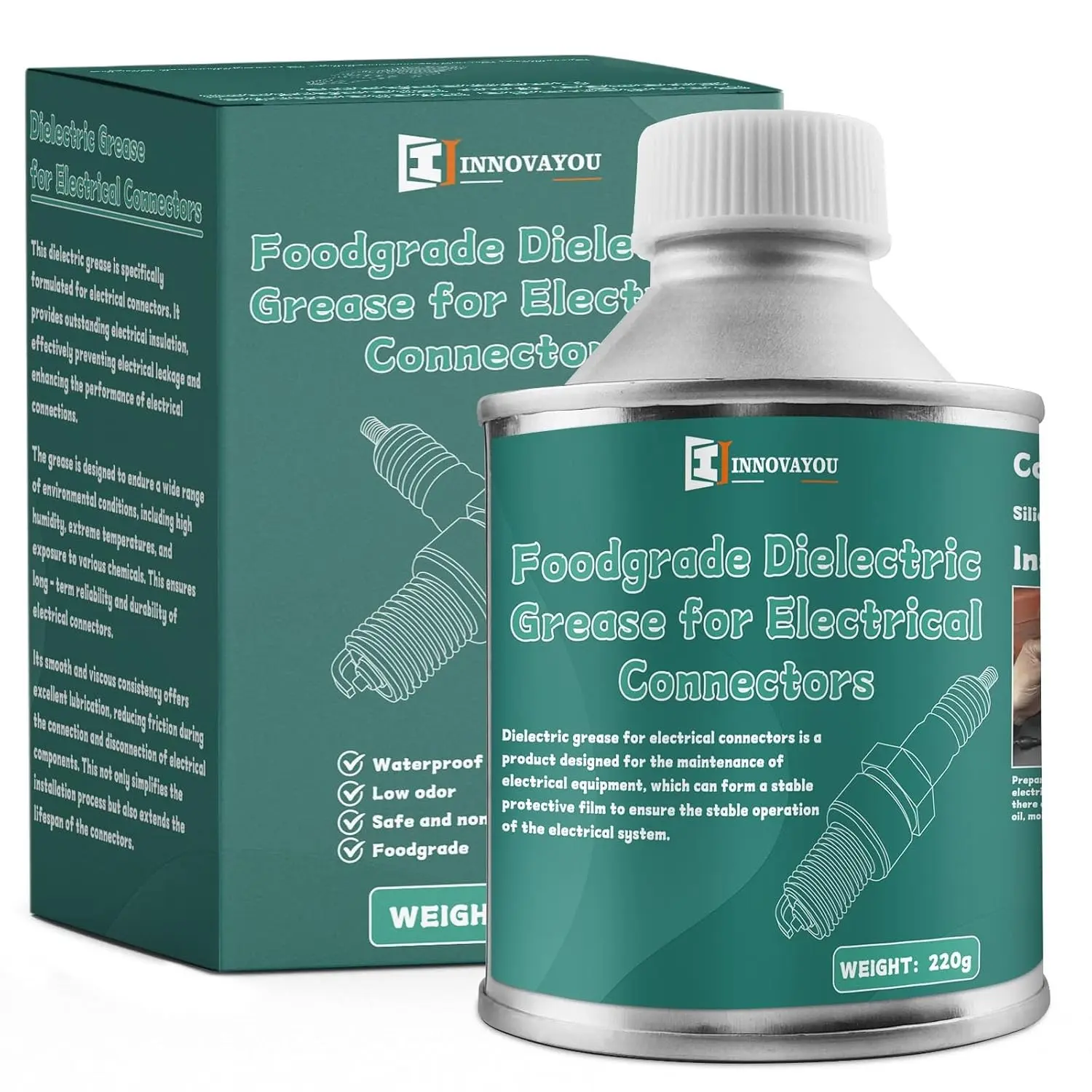 8oz Dielectric Grease for Electrical Connectors and Spark Plugs Insulation Protection Corrosion Prevention Heat Resistant