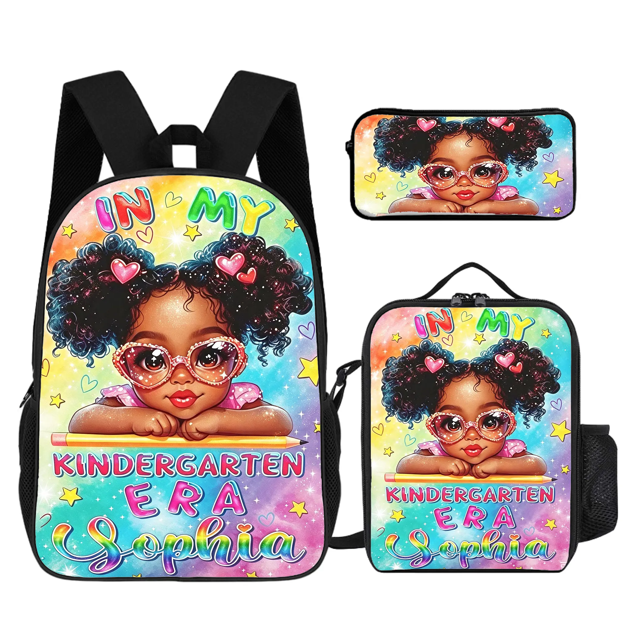 3Pcs Afro Girl Princess Backpack With Delicate Fairy Art, Versatile Spacious Backpack For School, Outdoor Walks And Road Trips. Pretty School Essential, Great Holiday Present For Daughter.   # TikTokMadeMeBuyIt # PrincessBackpack # AfroGirlBackpack # Fair