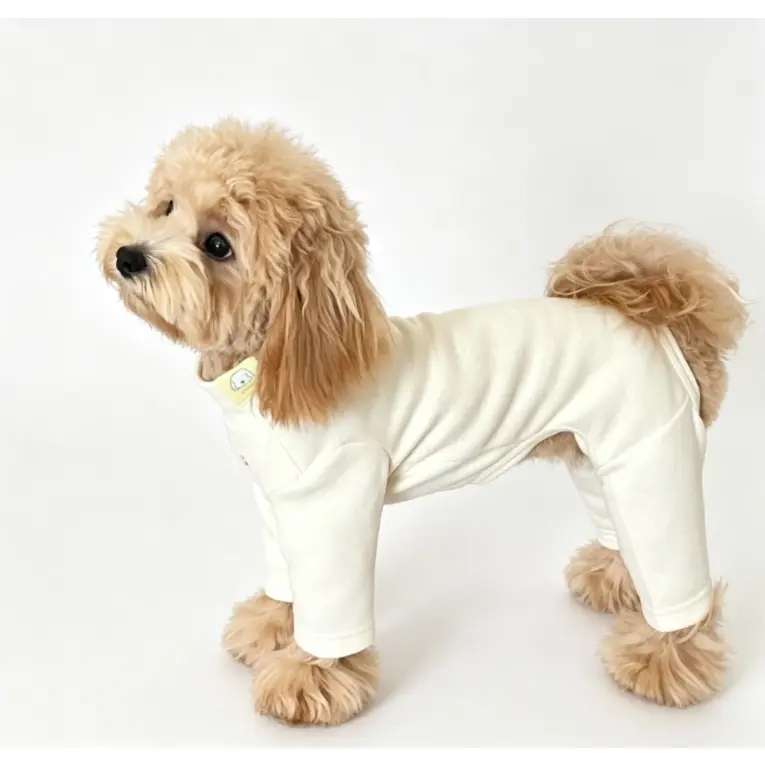 Dog Fleece Pajamas - Warm Elastic 4-Legged Pet Jumpsuit, Windproof Breathable Indoor-Outdoor Outfit for Small to Medium Dogs