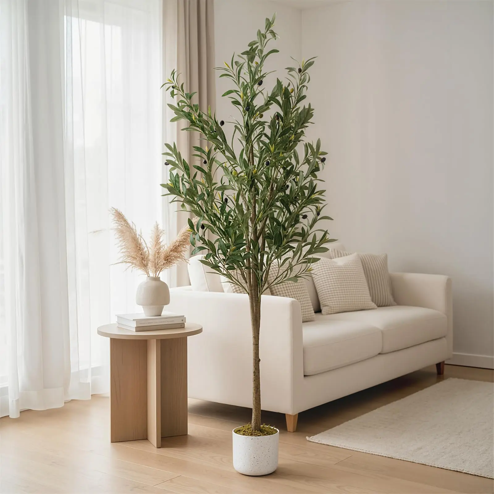 Garvee Artificial Olive Tree 120 cm/130 cm/150 cm/160 cm | Potted Artificial Plant | Mediterranean Decoration for Garden, Living Room, and Office