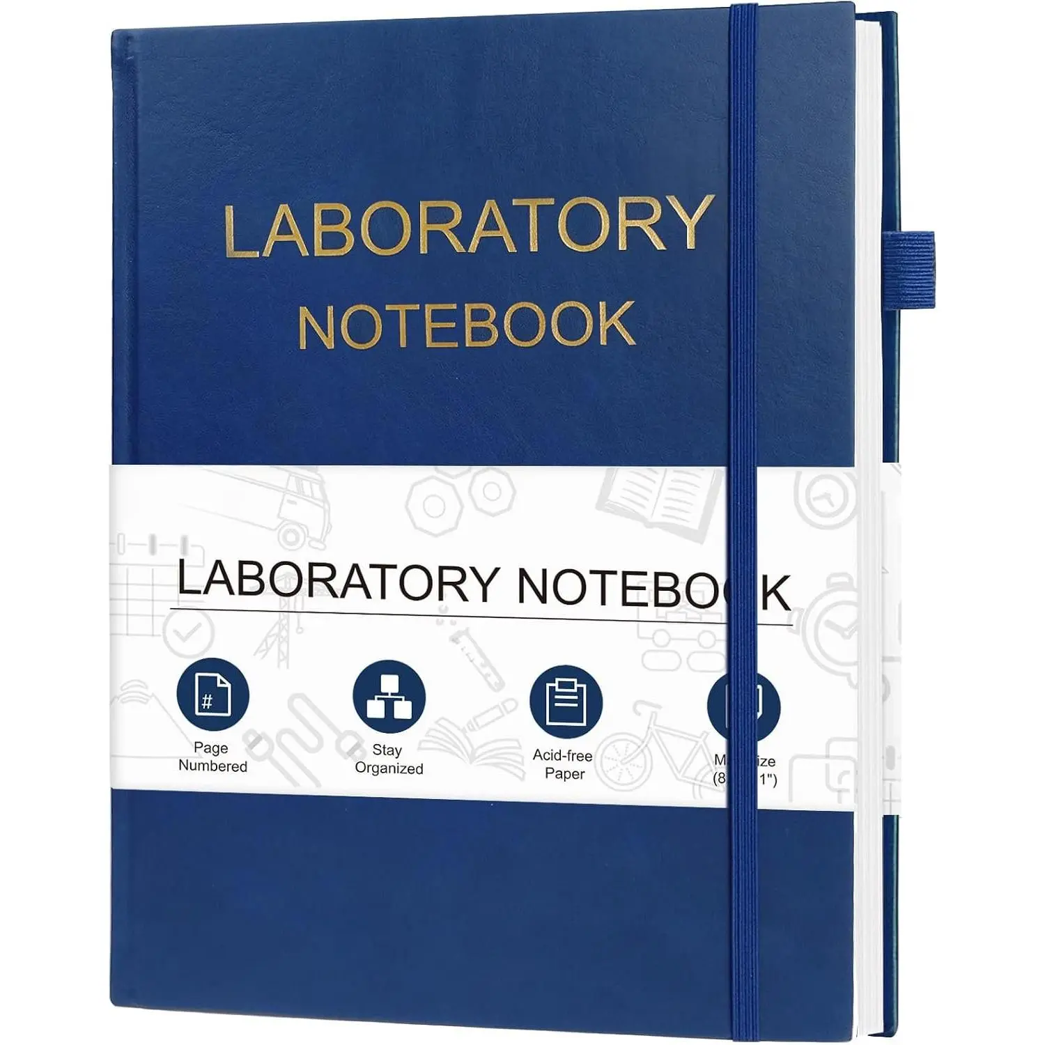 Lab Notebook - Chemistry Laboratory Notebook for Student, Professional Engineering Paper Notebooks for Work 8.5" X 11", Grid Notebook Quad Ruled Science Lab Book for Graphing - Blue