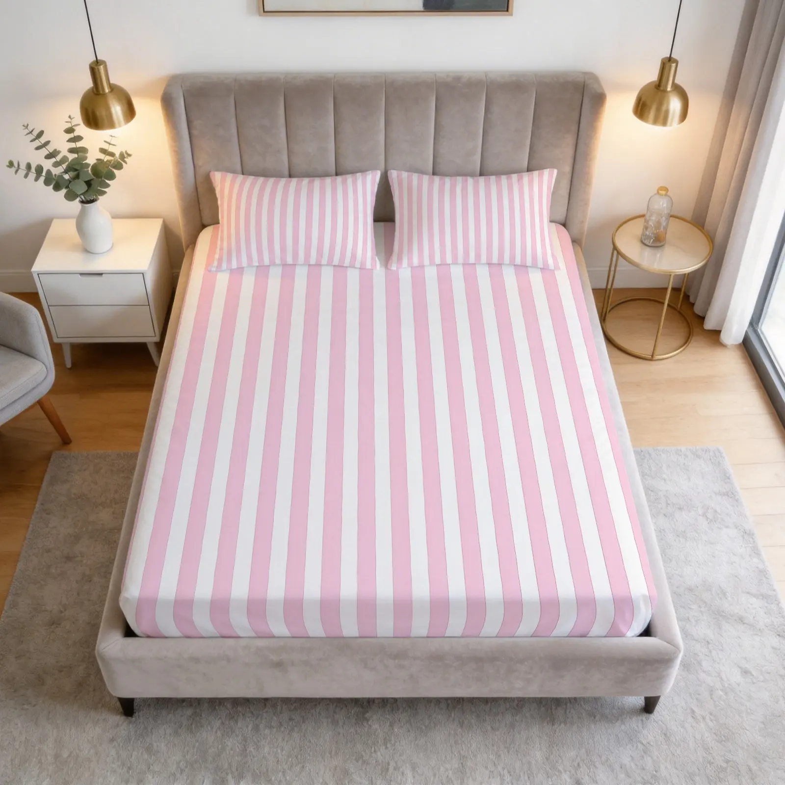 Ins Striped Printed Pattern Bed Sheet Set, Striped Bed Sheets, 1 Bed Sheet With 2 Pillowcases (Excluding Pillow Core), Available In Multiple Colors, Suitable For Bedrooms, Dormitories, And Guest Rooms, Suitable As Gifts And Decorations