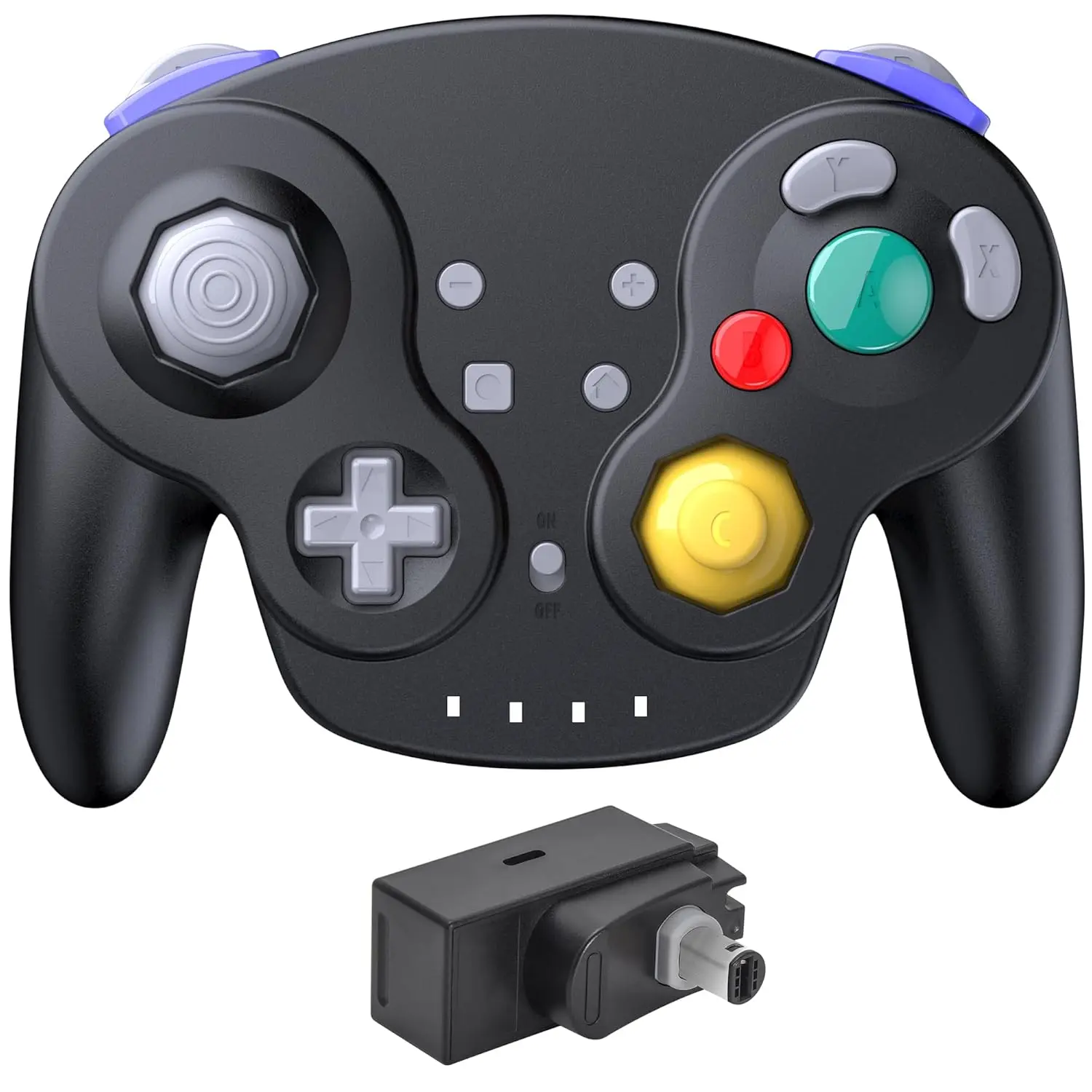 2.4 GHz  GameCube Controller, for NGC GameCube Console (-in Rumble) (Analog Stick) (Analog Triggers) (Rechargeable) (Plug and Play) Black