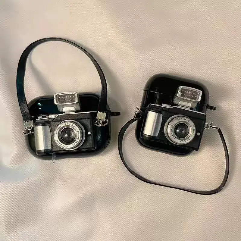 Retro camera earphone case suitable for Apple AirPods Pro 3rd and 5th generation, personalized and creative earphone protective cover Audio Protection