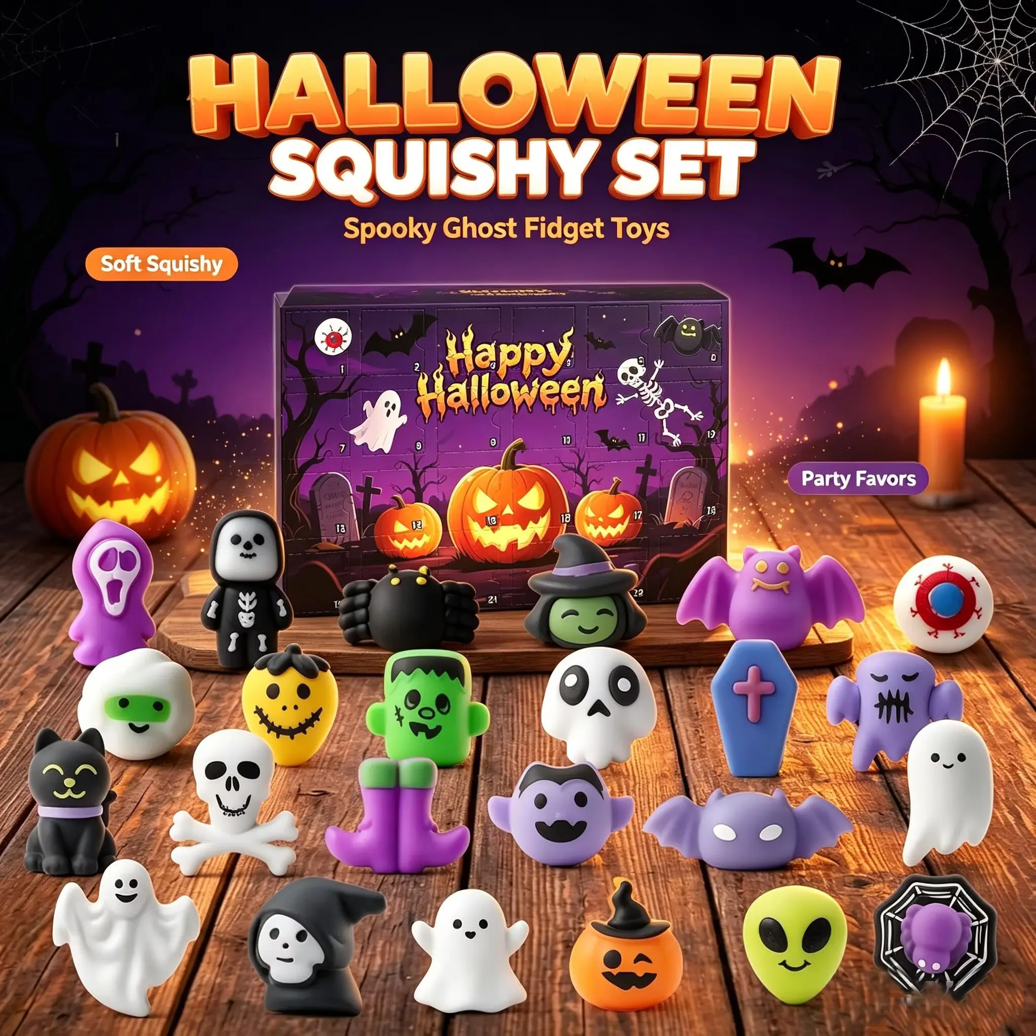 2026 Halloween Advent Calendar, Stress Relief Toy, Countdown Calendar, Blind Box, Fun and Interactive, Perfect for Halloween Season