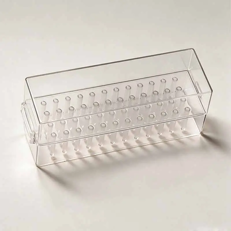 Transparent Acrylic Nail File Holder Box (48 Holes), Storage Stand for Nail Files, Display Case for Nail Accessories and Tools