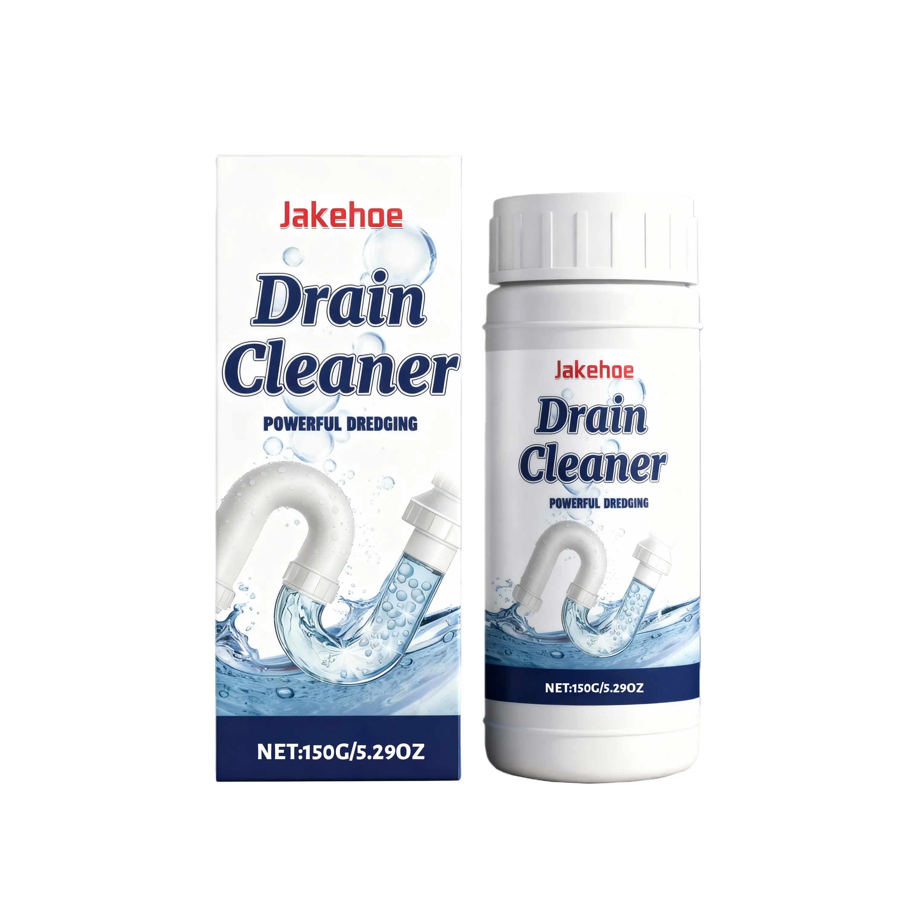 Jakehoe Drain Cleaner - Multi-Effect Home Care Solution with Active Ingredients for Unblocking, Deodorizing, Blockage Prevention Fast-Acting Multi-Clog Unclogger powerful pipe dredging agent and household items