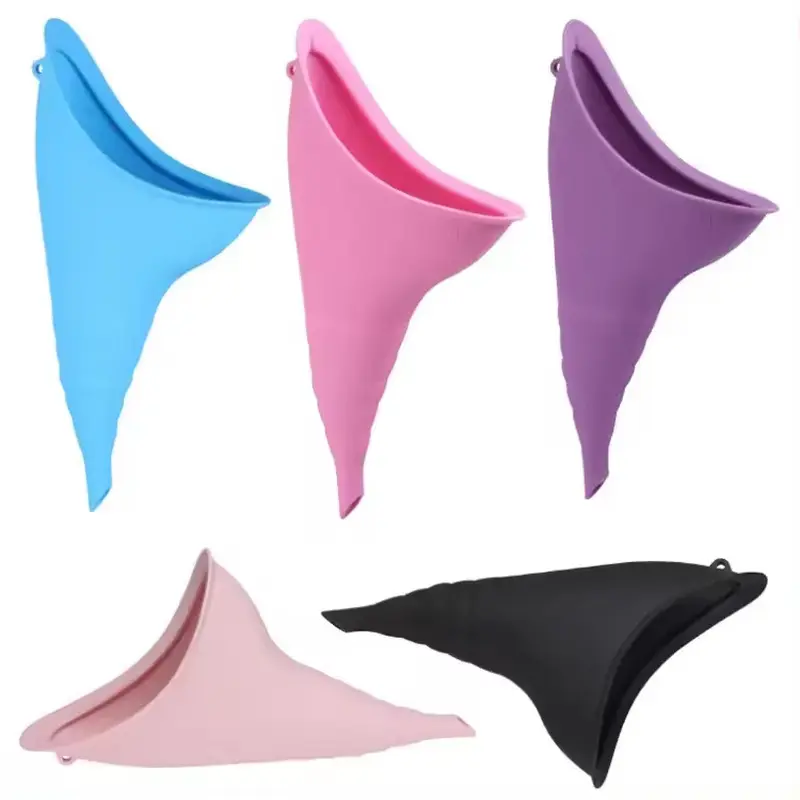 New portable silicone urinal for women, suitable for outdoor travel, emergency use, foldable and upright female urinal