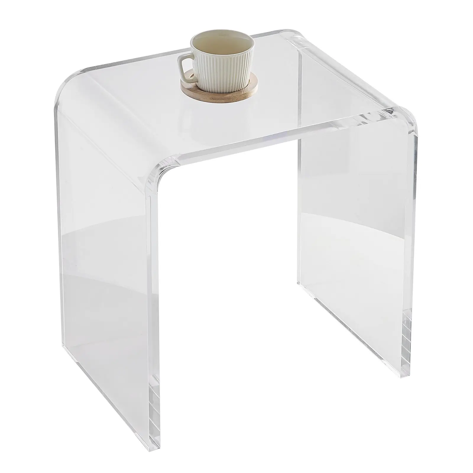 【DealsForYouDays】VEVOR Acrylic End Table, C-Shaped Lucite Side Table, Clear Acrylic Side Table for Drink, Food, Snack used in Living Room, Bedroom, and Study
