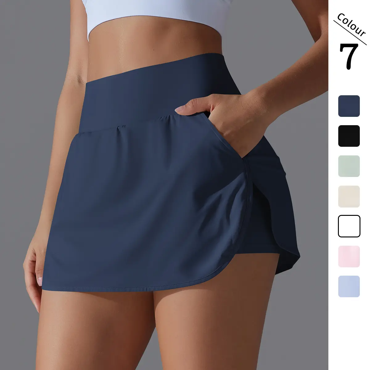 Women's All-Seasons Tight-Fit Cooling Sun Protection Tennis Skort - High-Waist Slimming Yoga Sports Skirt with Back Pocket, Skort for Women for Tennis Play