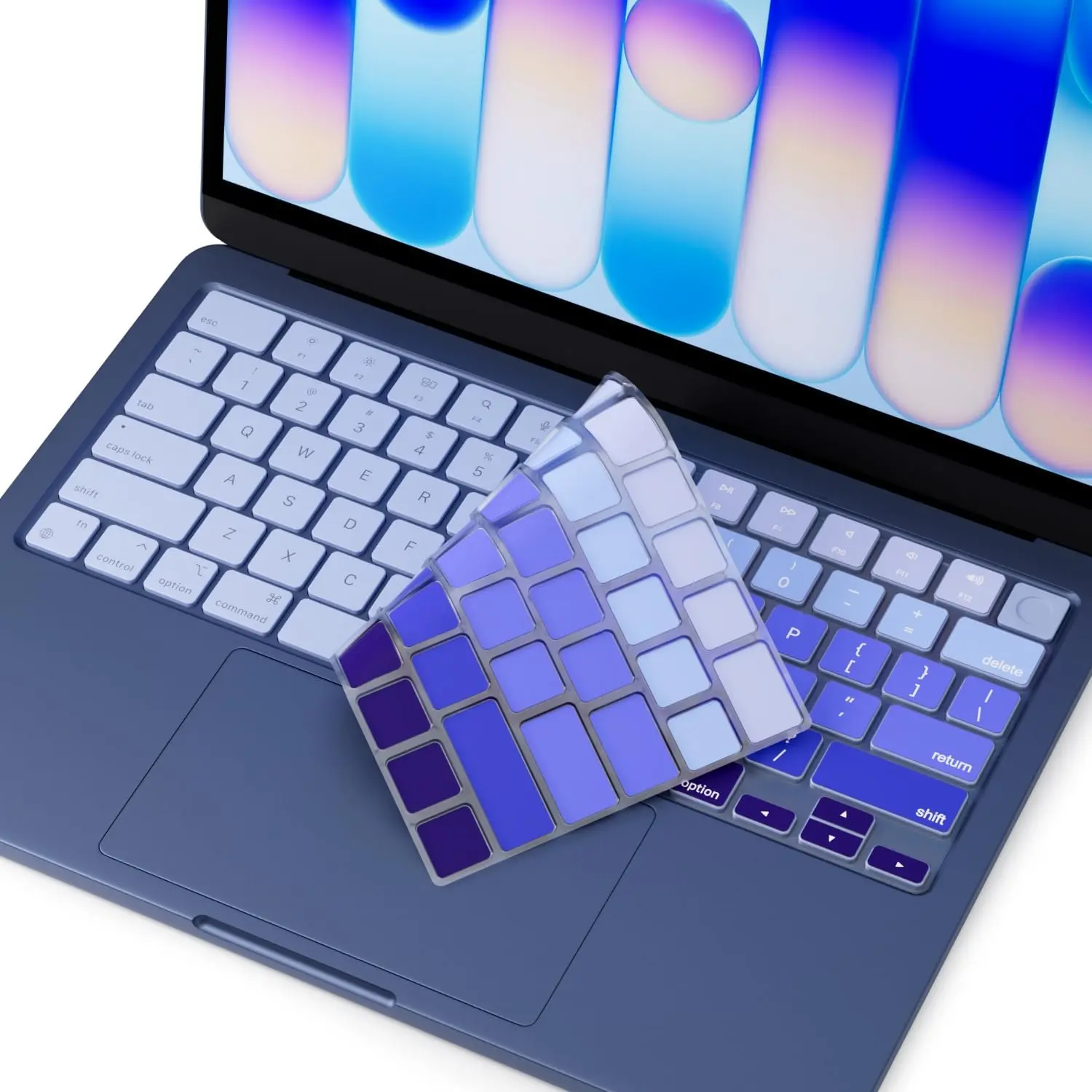 Ultra Thin TPU Keyboard Cover for 2026 MacBook Neo 13-in A18Pro Chip/A3404/A18 Pro, 0.01 in (0.26 mm) Easy-to-Apply ANSI Layout Accessory (Ombre Blue)
