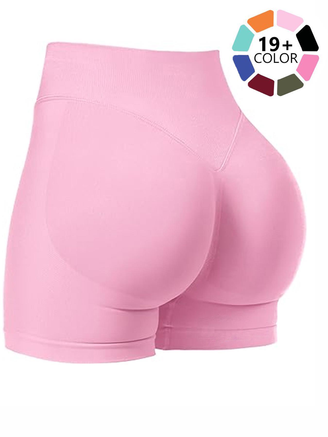 Seamless Shorts for Women, Invisible Scrunch Butt Lifting Gym Booty Biker Shorts, Breathable Comfortable High Stretch Skinny Shorts, Gym Shorts, Ladies Sportswear for Indoor Outdoor Wear, Athletic Shorts, High Waist Shorts