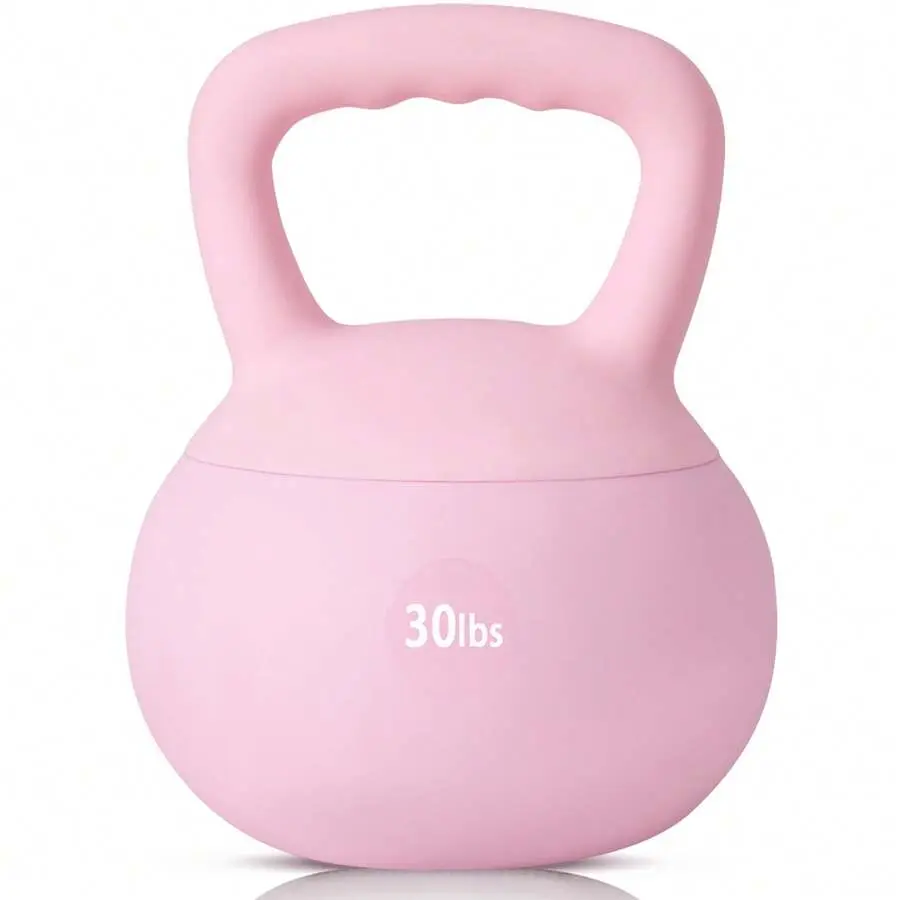 Soft Kettlebells,Filled Weights Strength Training Kettlebells,Shock-Proof Weights And Wide-Grip Handle,Fitness Soft Kettlebells Women Men,Home Gym Kettlebells, Pink