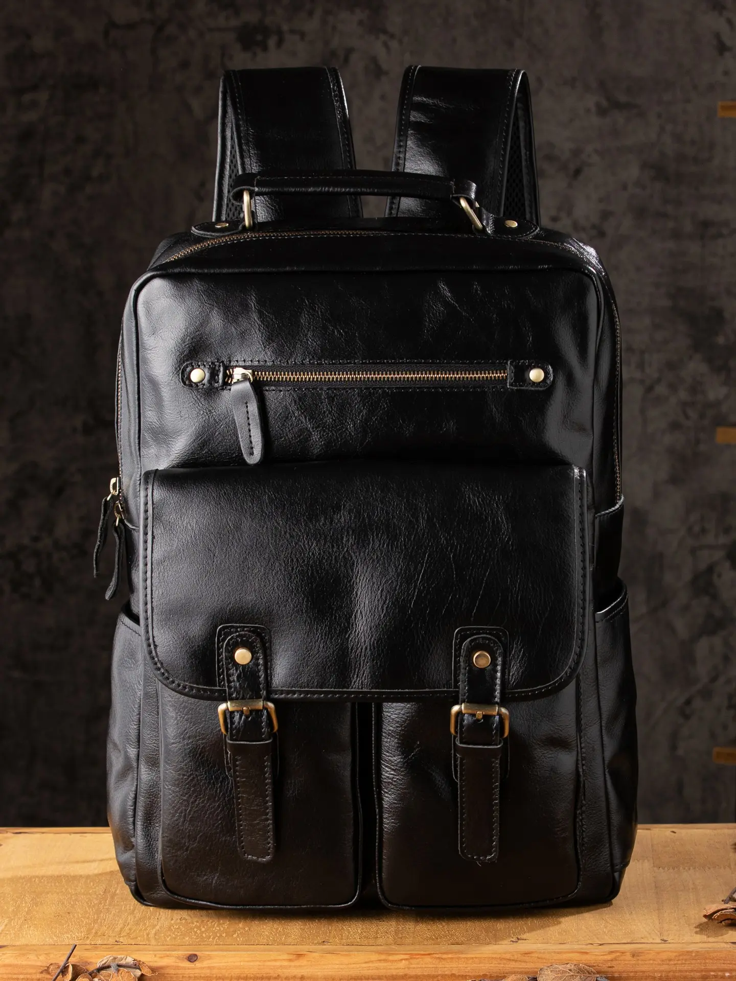 Handmade Leather Backpack for Men, Casual Book Bag, Large Capacity Business Travel Bag, Genuine Leather Computer Backpack, Travel Laptop Backpack