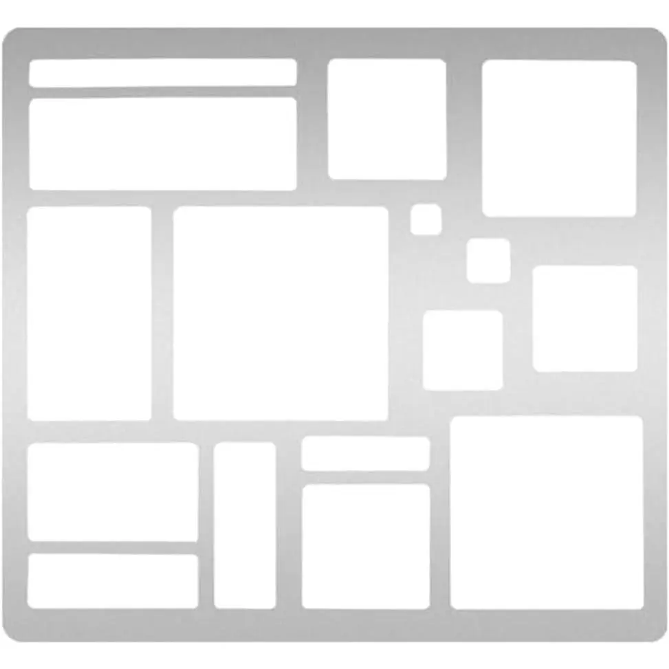 Metal Stencil Square Cutouts Stencil Rectangle Template Stainless Steel Journal Stencils Geometric Template Painting Stencils for DIY Scrapbooking Photo Engraving