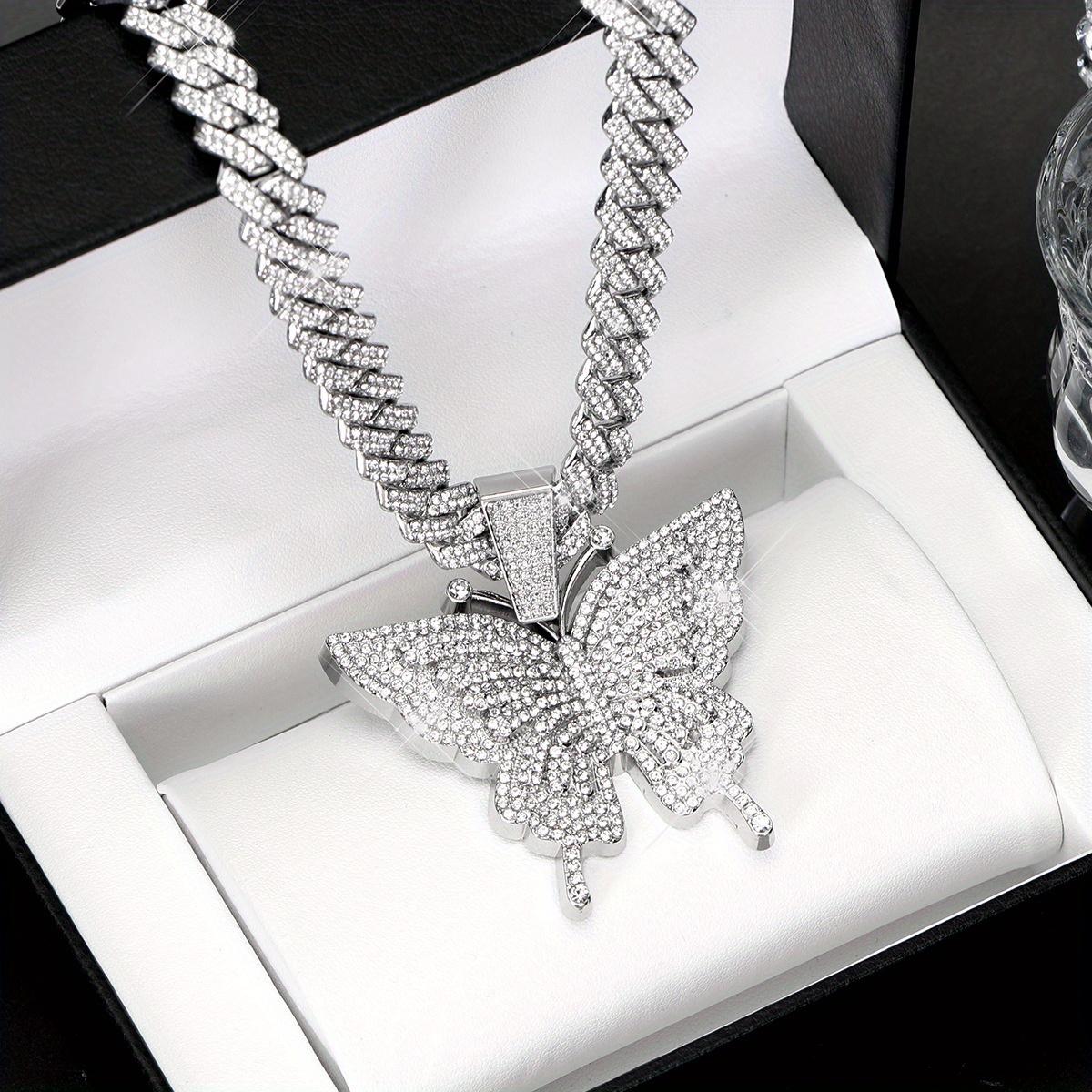 Colorful Butterfly Pendant Necklace, Various Colors of Cuba Chain Can Be Selected, Beautiful And Elegant Collocation