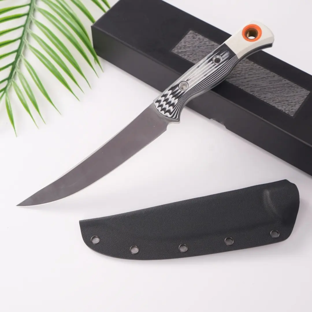 1pc 15500 Straight Blade Knife, G10 Handle, Fixed Blade, Ideal for Camping, Hiking, Daily Use, Kitchen, High Hardness, Men's Gift, Steel Blade, Outdoor Knives