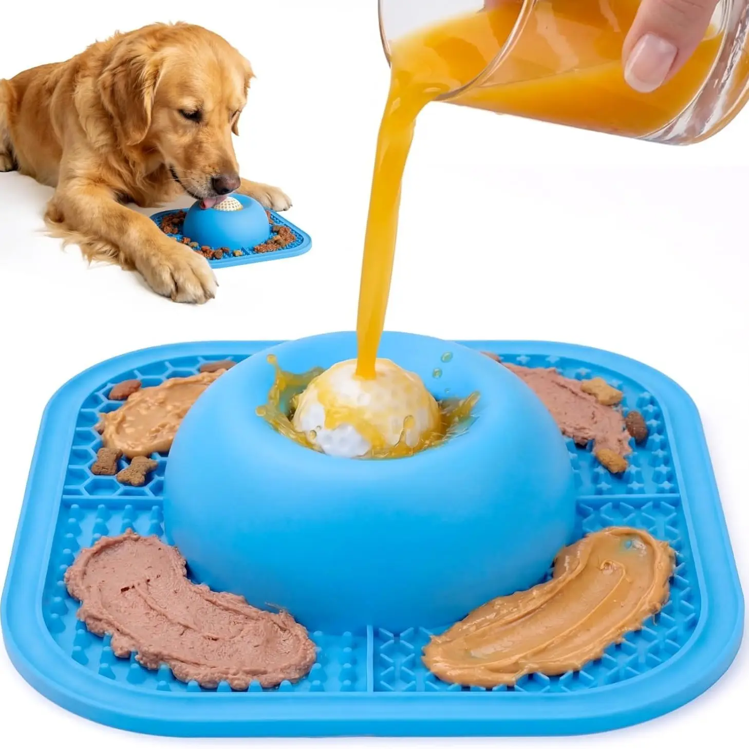Silicone Dog Food Slow Feeder Bowl, Anti-Choking Design for Safe Eating, Puzzle Snack Bowl Protects Dog Neck, Pet Accessories