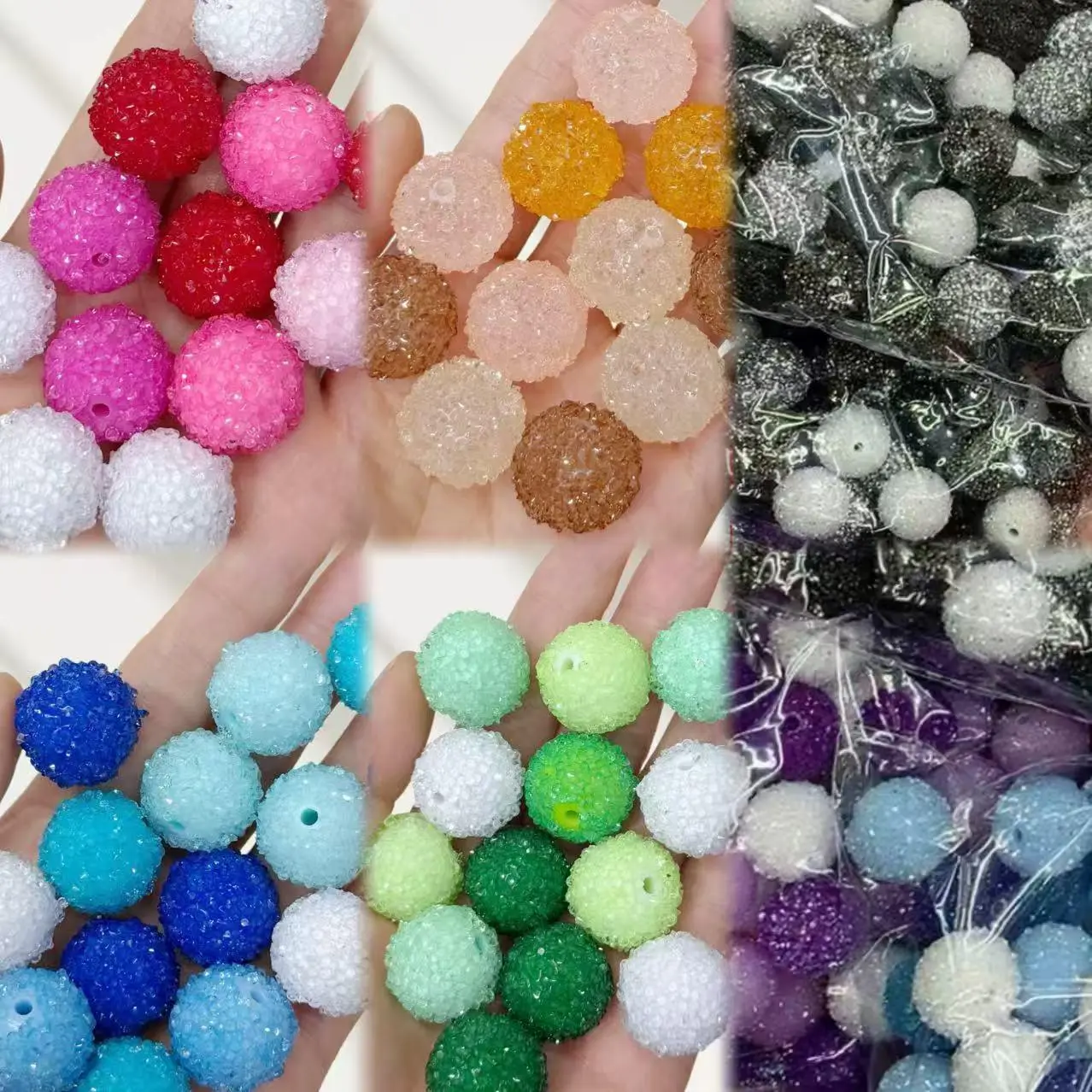 Tara--P20--Mixed Color Sugar Round Beads 16mm & 20mm 3pcs/bag