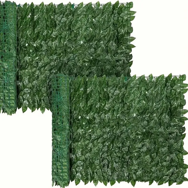 Two Rolls Thick Artificial Leaf Fence Net, Garden Wall Privacy Decor, Courtyard Garden Enhancements, Villa Balcony Fake Plant Barrier, Outdoor Decoration, Greenery