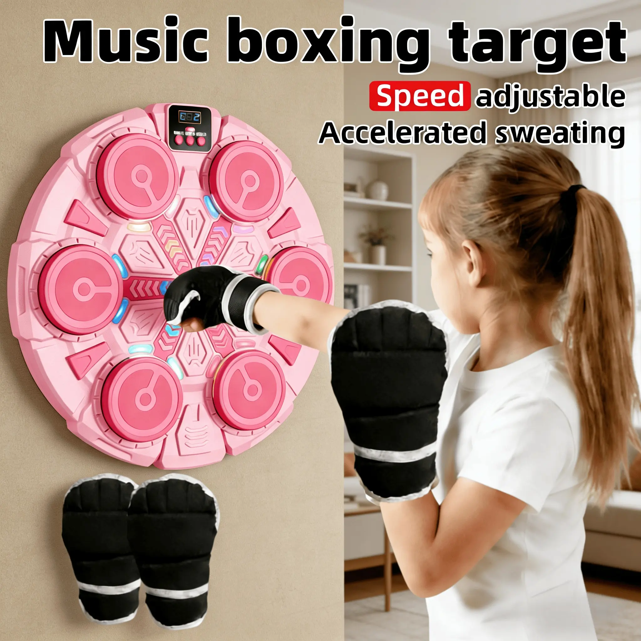 Smart Music Boxing Machine, Bluetooth-compatible Connected, Real-Time Feedback, Wall-Mountable, Ideal for Home Office Gym, Perfect Gift