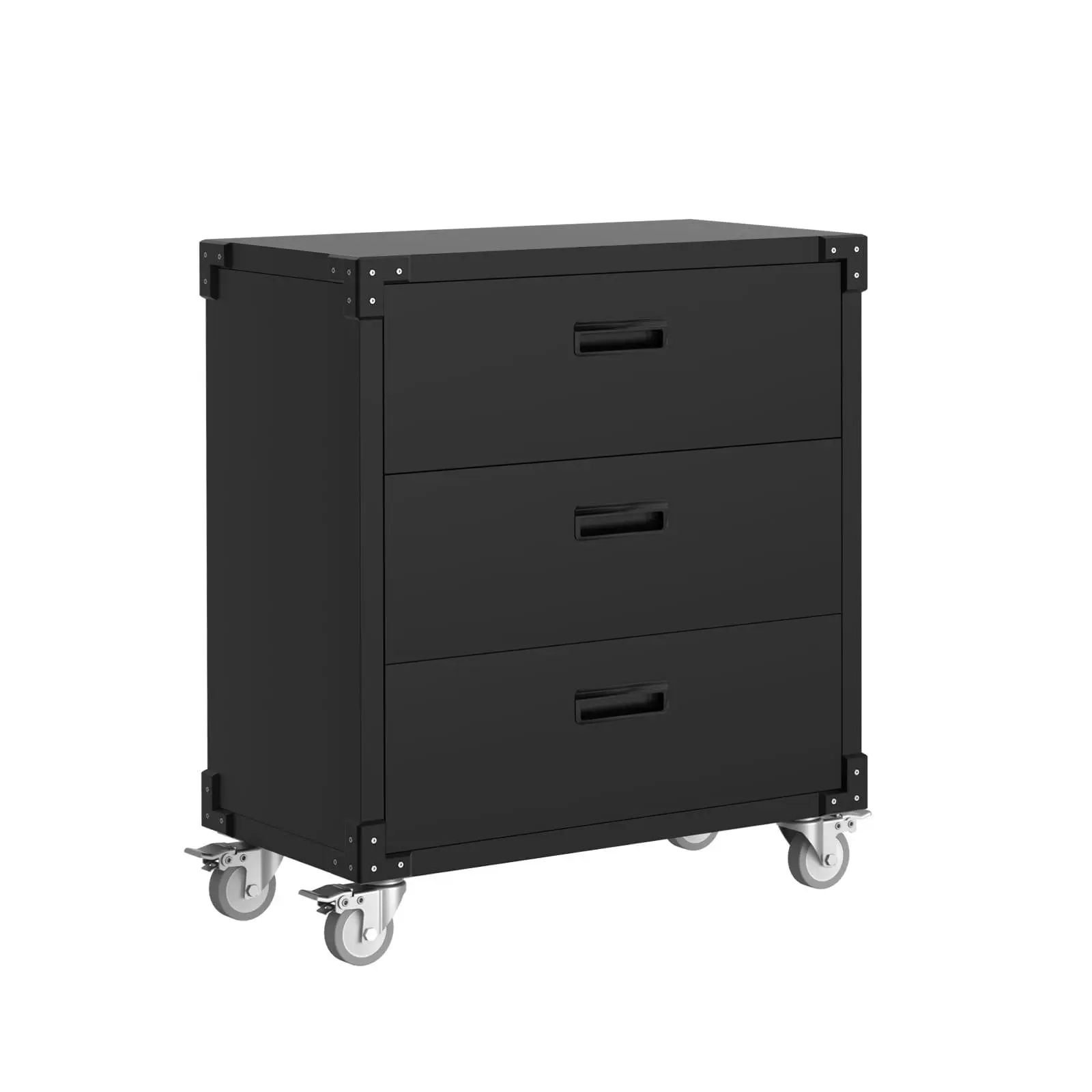 3-Drawer Metal Storage Cabinet with Wheels, 35.4"H Workbench Mobile Tool Chests, File Cabinet, Rolling Storage Cabinet for Garage Home Office School