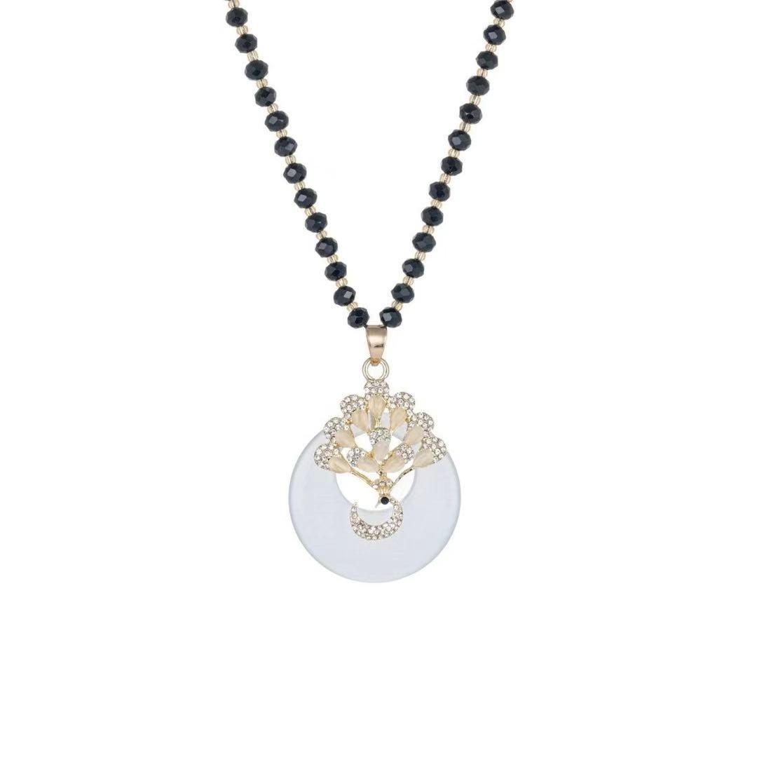 Fashionable Peacock Long Sweater Chain Pendant Korean Style Versatile Elegant Women's Necklace Accessory New Model