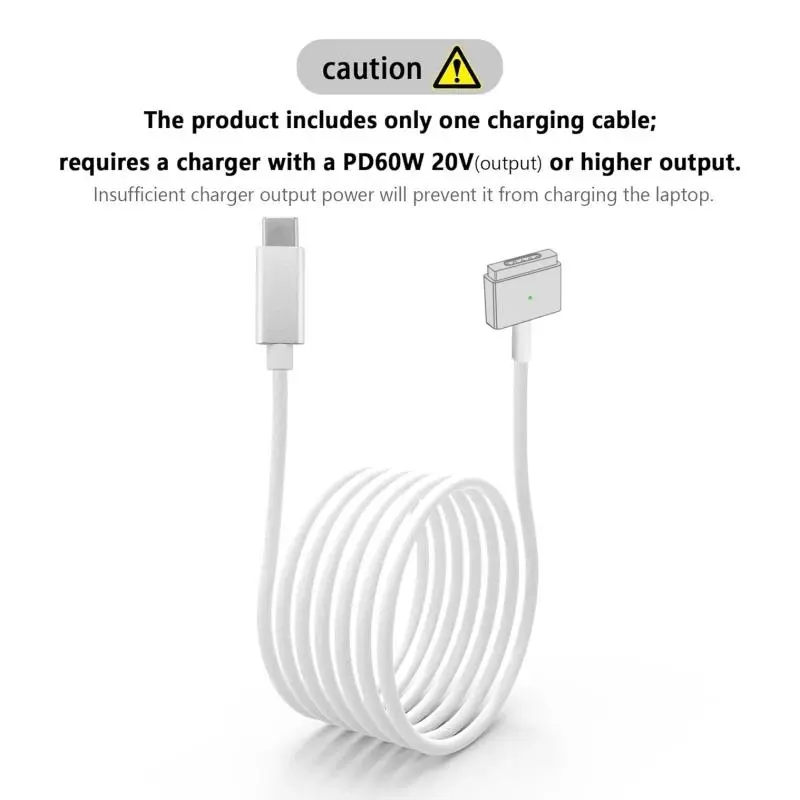 Magnetic Safe Charging Cable for MacBook - USB-C Plug Compact Braided Wire Cable, Compatible with MagSafe 1/2, MacBook Air Pro, 45W 60W 85W Adapters for Secure Charge Fast iPhone iPad Charger Kit Retractable Multi-Phone Car 100 wireless