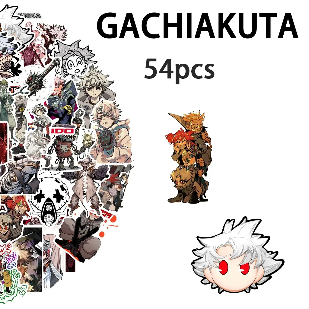 54 Pieces Anime Character Waterproof Stickers, Car Cup Luggage Phone Laptop Decals, Printed Design, Durable & Reusable