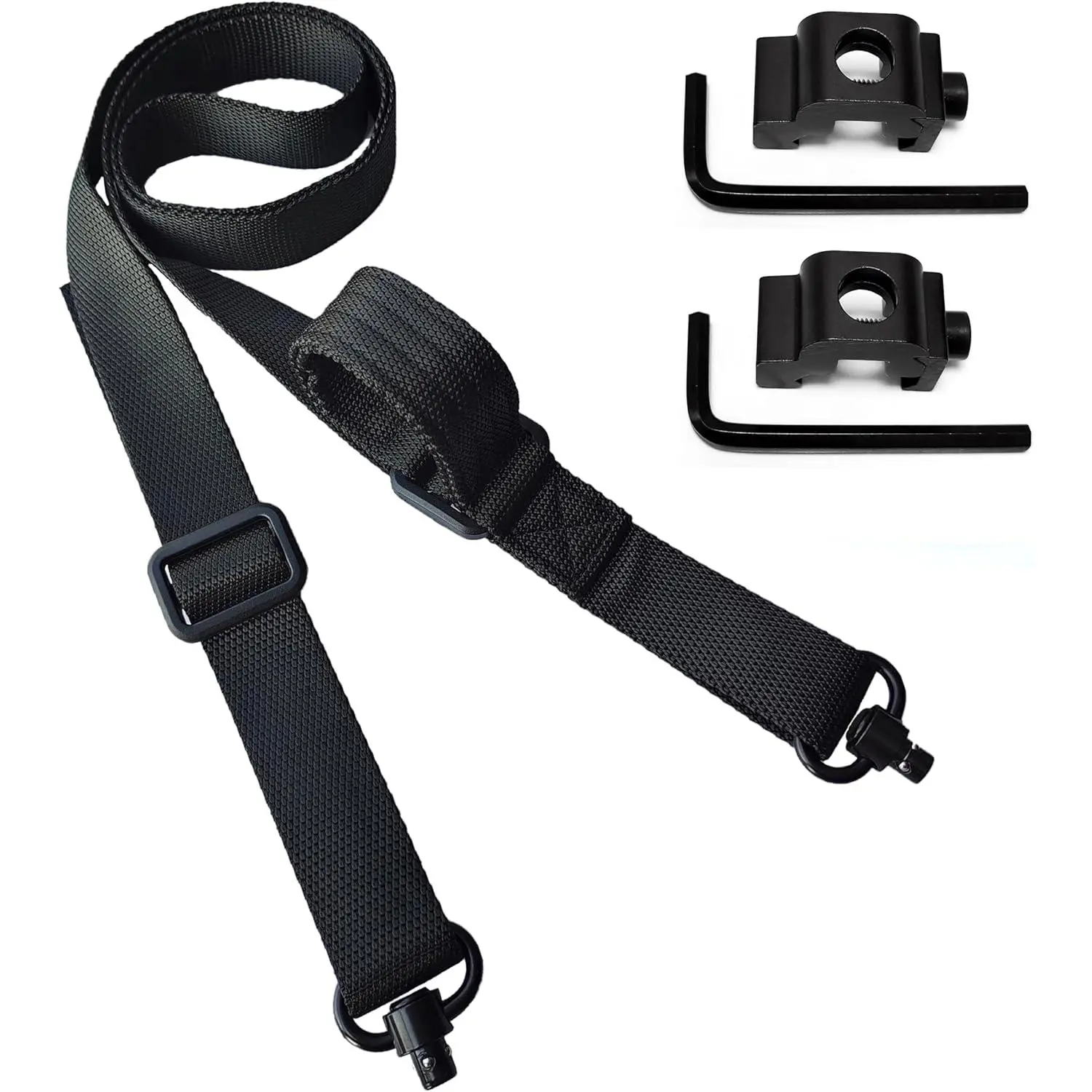 Durable and practical two-point traditional load-bearing shoulder straps with quick-release swivel buckles, suitable for backpacks and other gear.