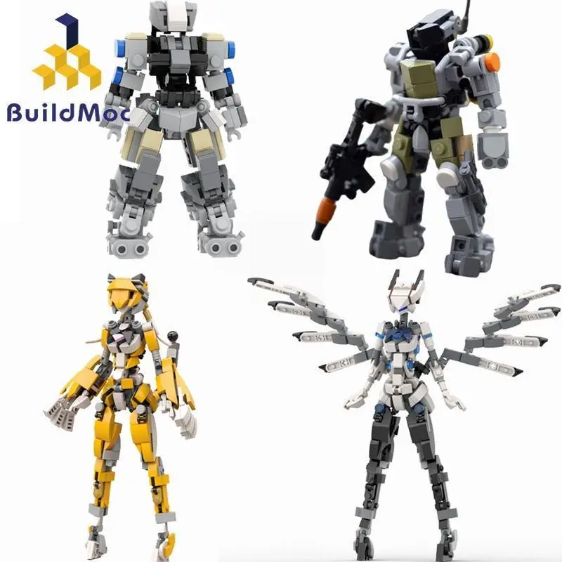 2026 Hot Buildmoc Creative Female Robot Mobile Suit Mecha Armor Model Building Bricks & Parts Toy - Eco-Friendly Material, for 6-8 Years Kids, Ideal for Gifting & Studying