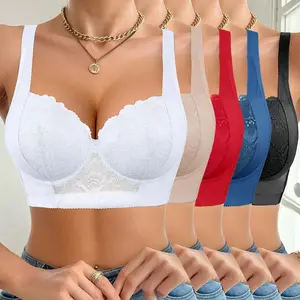 3 Pack Women’s Lace Push Up Bra Set, Seamless Wireless Comfortable Lingerie, Anti-Sag Supportive Everyday Bra for Women, Soft Thin Cup Adjustable Strap Bralette Underwear, Y2K Aesthetic Sexy Style Intimates, Daily Wear, Special Occasion & Summer Comfort E