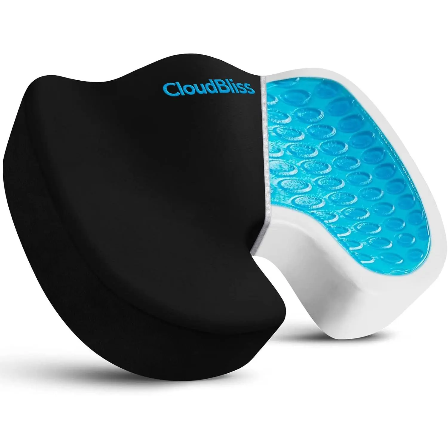 Gel Seat Cushion for Long Sitting, Large, Black| Gel Chair Pad for Tailbone, Coccyx, Sciatica , Soft Suede Cover, Non-Slip , Washable Mesh, for office, home, car
